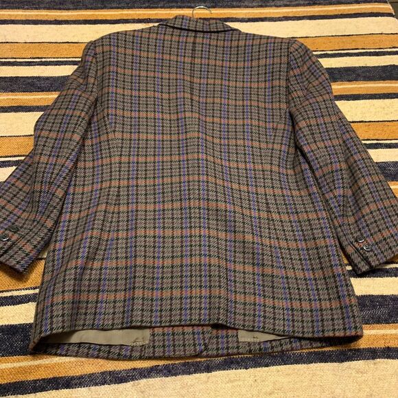 Vintage Plaid Blazer Women's 90s 80s Academia Preppy Wool Ivy League Remalon - Picture 5 of 10